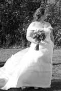 image of bride taking a moment