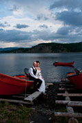 image of couple sitting on Newfoundland Dorry
