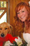Image of bride and her dog