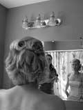 Image of bride in mirror 
