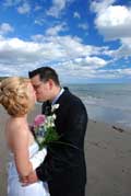 Image of kissing on the beach 